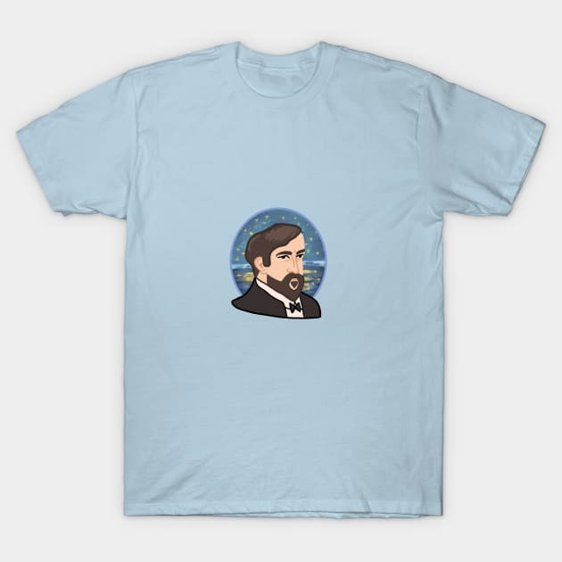 Claude Debussy Illustration T-Shirt by KatiaMart